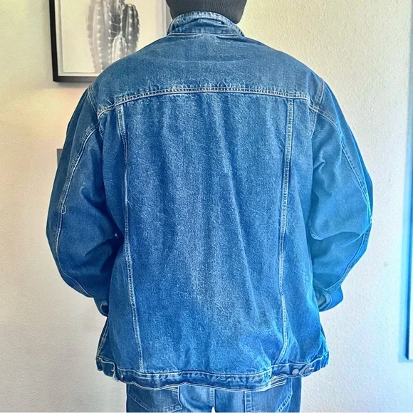 Liberty Blues Men's Big & Tall Blue Denim Jacket with Cozy Lined Interior - Picture 4 of 8